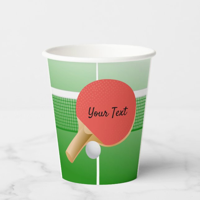 Ping Pong Table Tennis Design Paper Cups (Front)