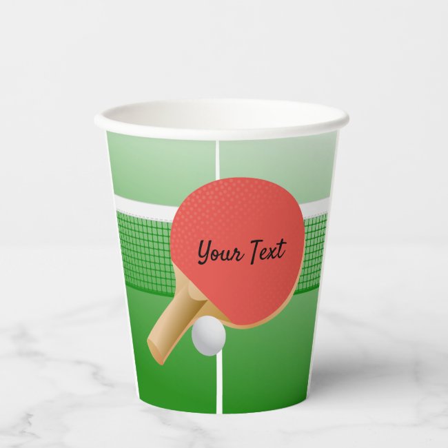 Ping Pong Table Tennis Design Paper Cups