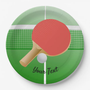 Ping Pong Table Tennis Design Paper Plates