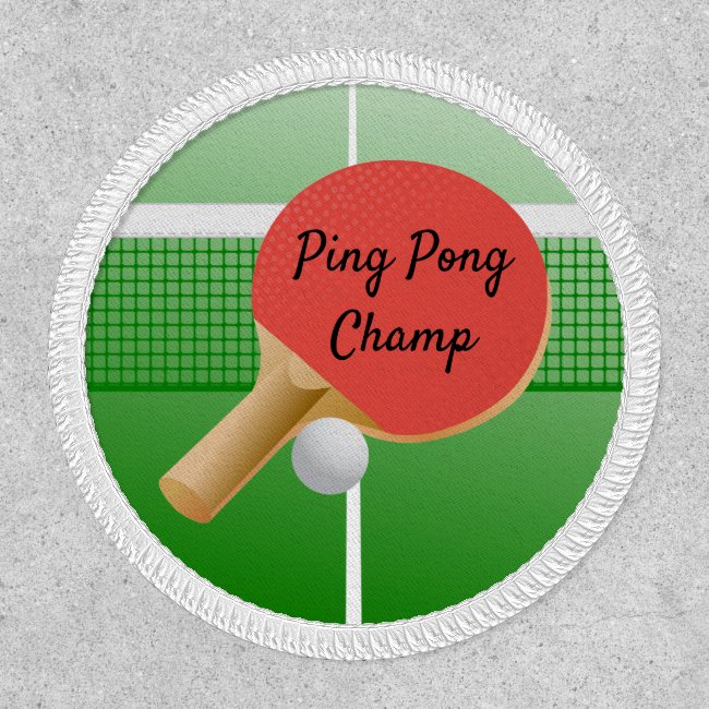 Ping Pong Table Tennis Design Patch