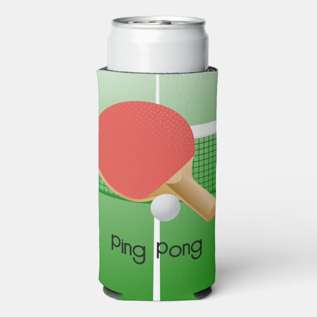 Ping Pong Table Tennis Design Seltzer Can Cooler