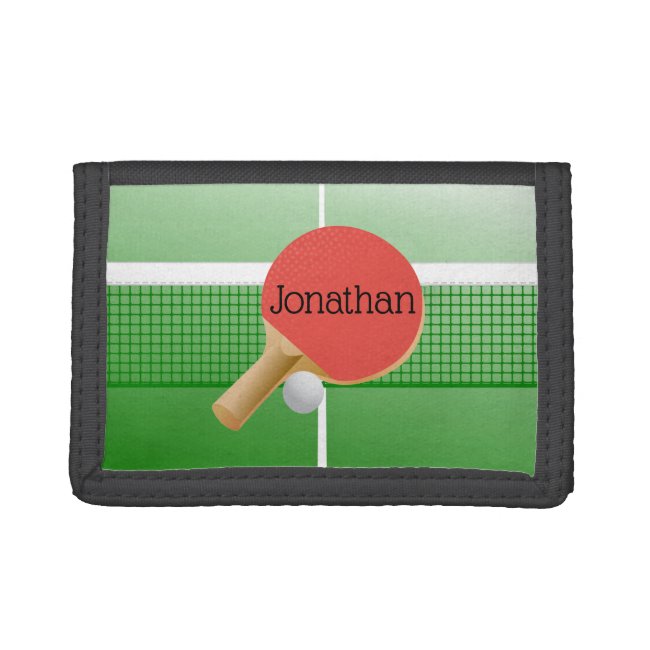 Ping Pong Table Tennis Design Trifold Wallet