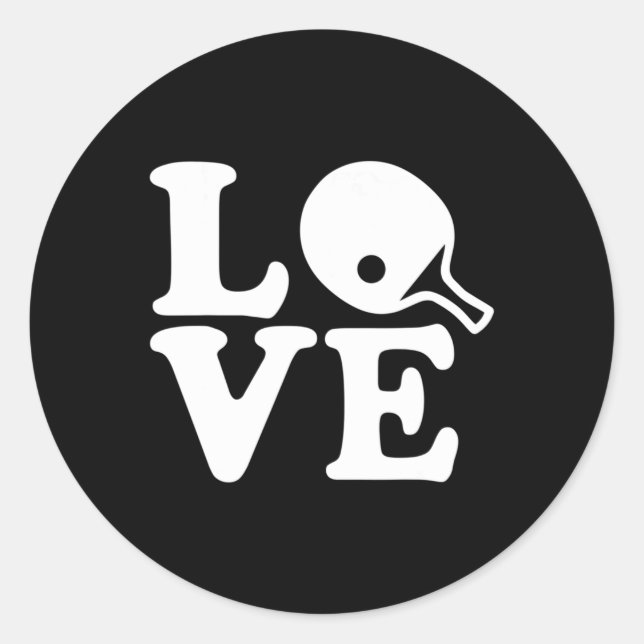 Ping pong table tennis love  classic round sticker (Front)