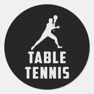 Ping Pong Table Tennis Paddle Player Funny Gift Classic Round Sticker