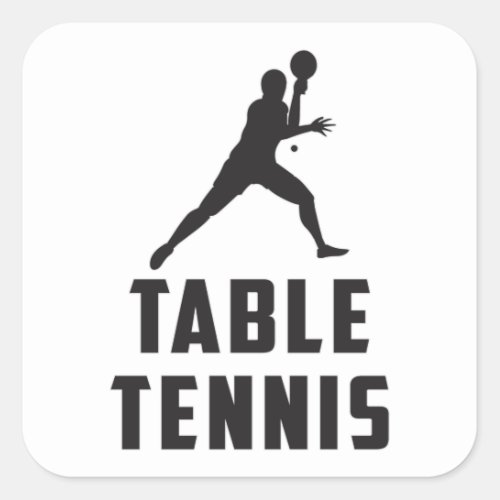 Ping Pong Table Tennis Paddle Player Gift Idea Square Sticker