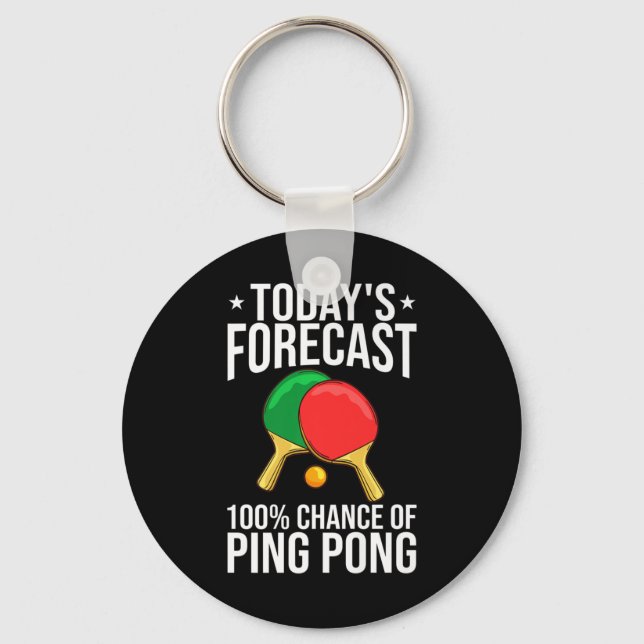 Ping Pong Table Tennis Player Balls Paddle Game   Keychain (Front)