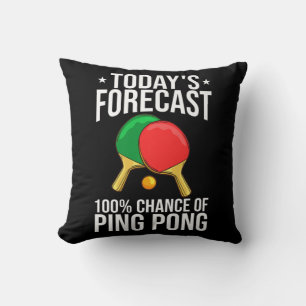 Ping Pong Table Tennis Player Balls Paddle Game Throw Pillow