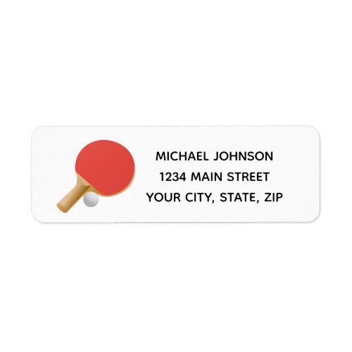Ping Pong Table Tennis Return Address Sticker