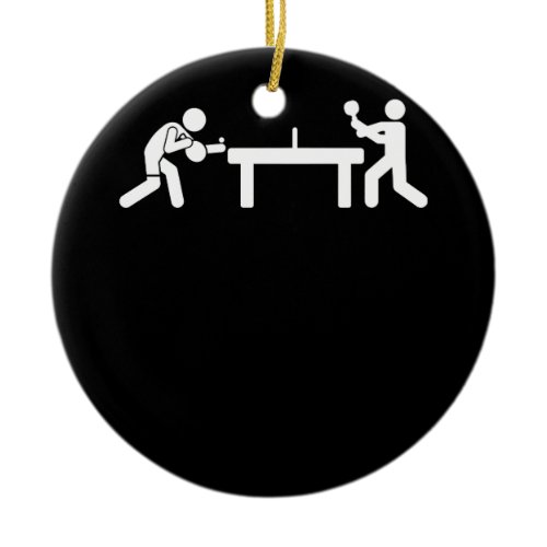 Ping Pong Table Tennis Stick Figures Pingpong Ceramic Ornament