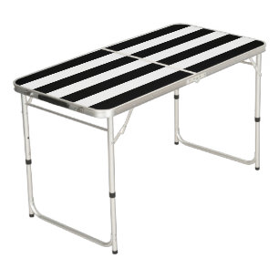 Ping Pong Table White & Black Stripe