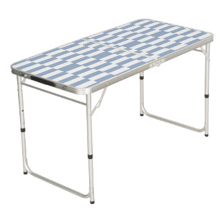 Ping Pong Table White & Blue Stripe