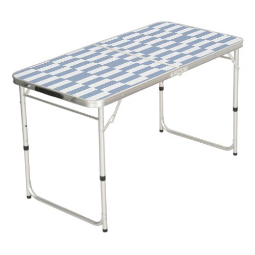 Ping Pong Table White  Blue Stripe