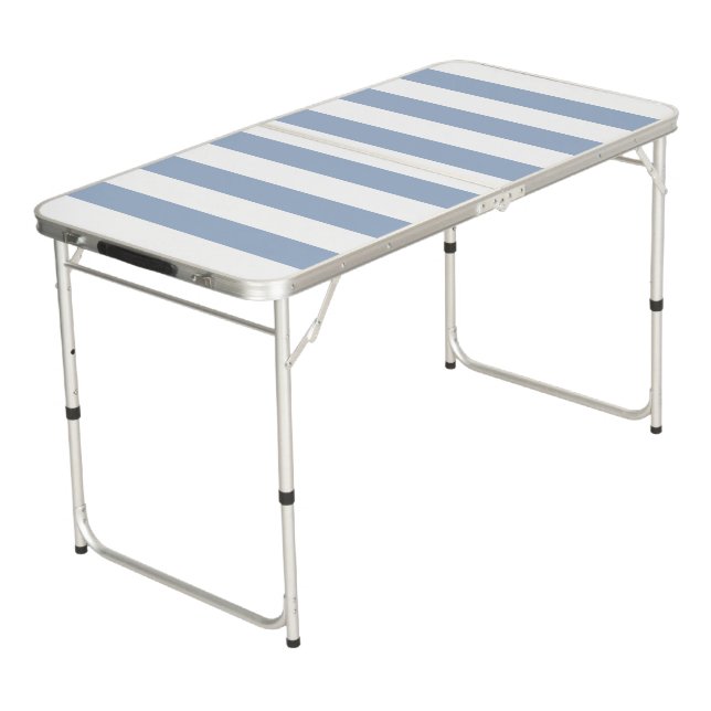 Ping Pong Table White & Blue Stripe (Angled)