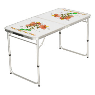 Ping Pong Table White Frog Mushroom Floral