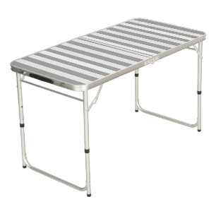 Ping Pong Table White & Grey Stripe