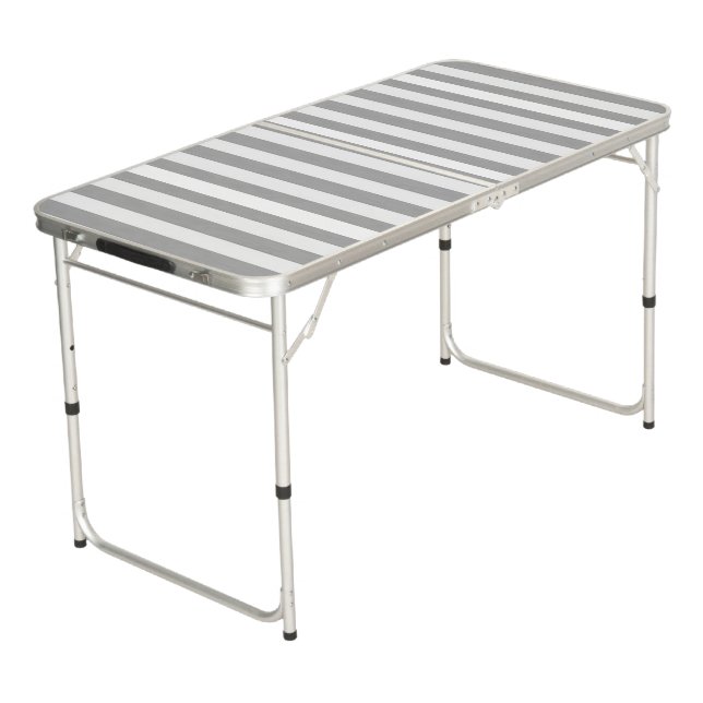 Ping Pong Table White & Grey Stripe (Angled)