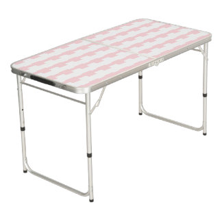 Ping Pong Table White & Pink Square