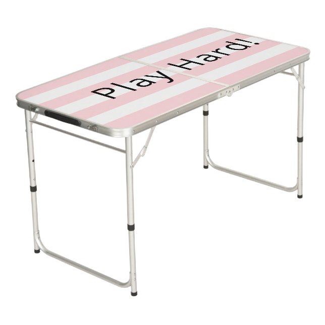 Ping Pong Table White & Pink Stripe (Angled)