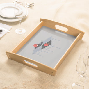 Ping Pong Table With Bats And Ball, Serving Tray