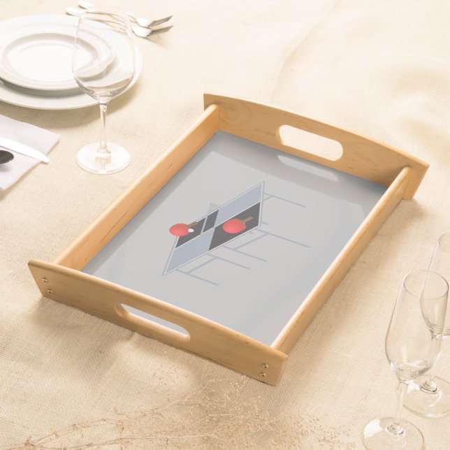 Ping Pong Table With Bats And Ball, Serving Tray (Front)
