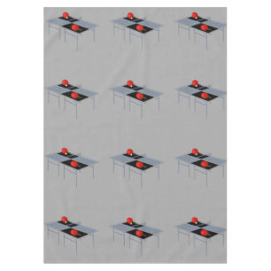Ping Pong Table With Bats And Ball, Tablecloth