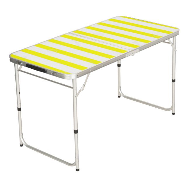 Ping Pong Table Yellow & White Stripes (Angled)