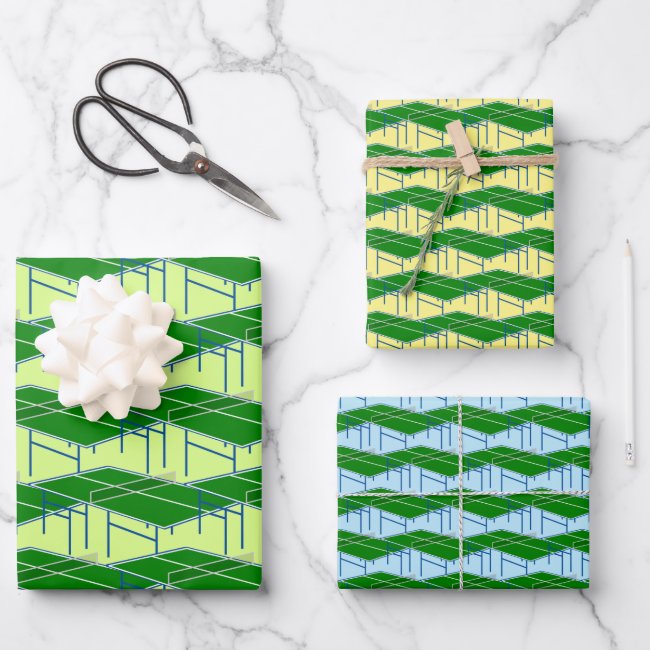 Ping Pong Tables Pattern Wrapping Paper Set