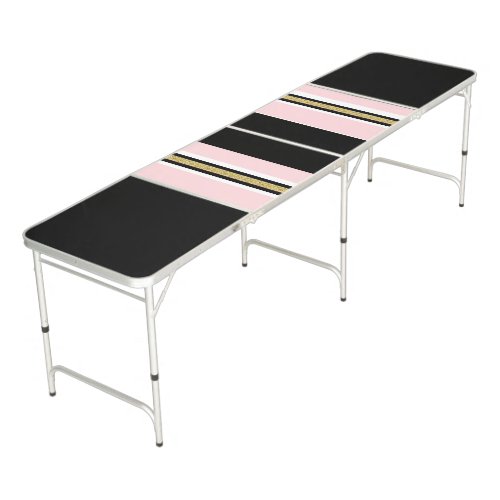 Ping Pong Tables Pink White Gold Stripe