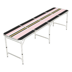 Ping Pong Tables Pink White Gold Stripe