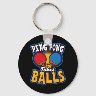 Ping Pong Takes Balls Design Table Tennis Keychain