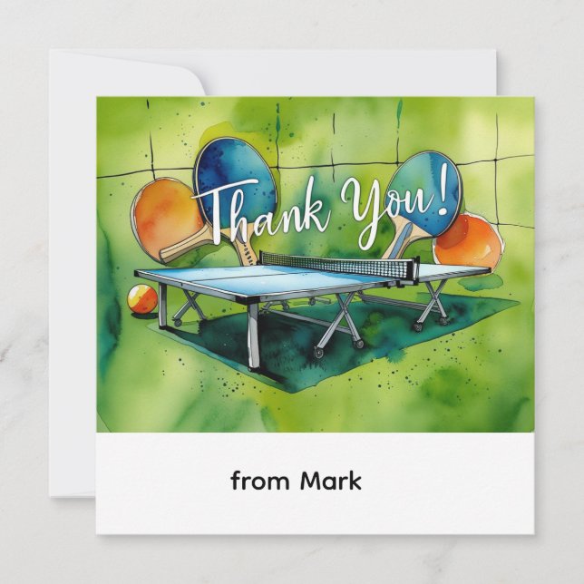 Ping Pong  Thank You Card (Front)
