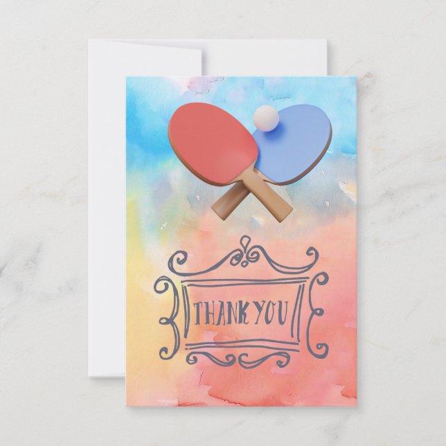 Ping Pong themed Thank you card  (Front)