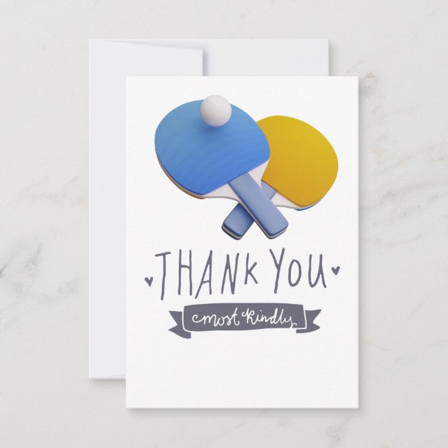 Ping Pong themed Thank you card  (Front)