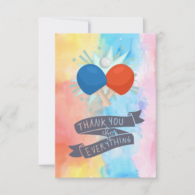 Ping Pong themed Thank you card  (Front)