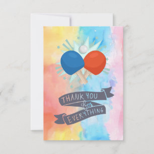 Ping Pong themed Thank you card
