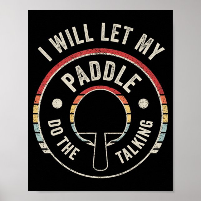 Ping Pong Vintage Retro Fun Table Tennis  Poster (Front)