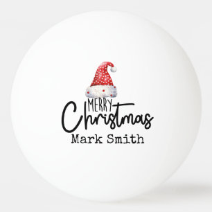Ping Pong with Santa hat Merry Christmas Ball