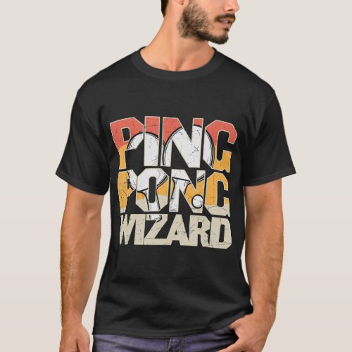 Ping Pong Wizard Retro Table Tennis Player Athlete T_Shirt