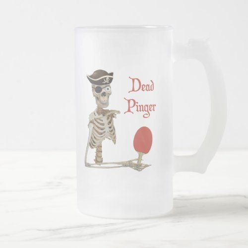 Pinger Pirate Ping Pong Frosted Glass Beer Mug