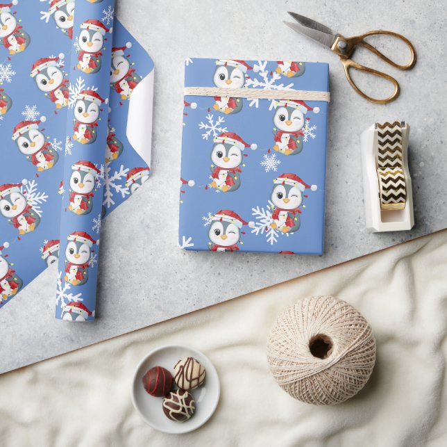 "Pingouin" Cute Christmas design Wrapping Paper (Crafts)
