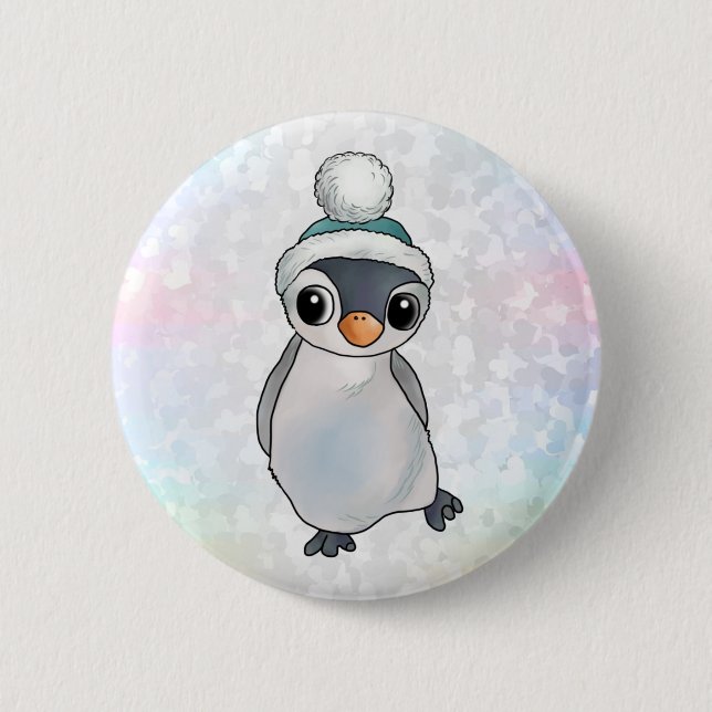 Pinguin mit Mütze Button (Front)