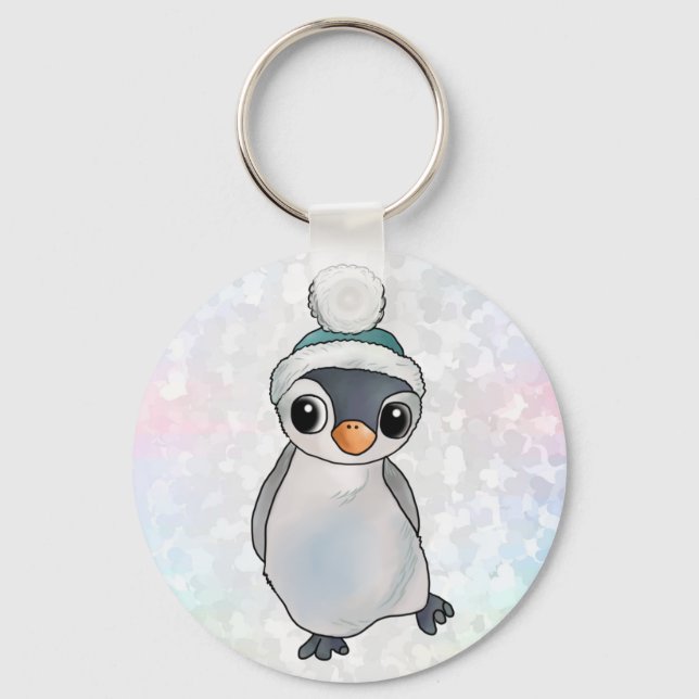 Pinguin mit Mütze Keychain (Front)