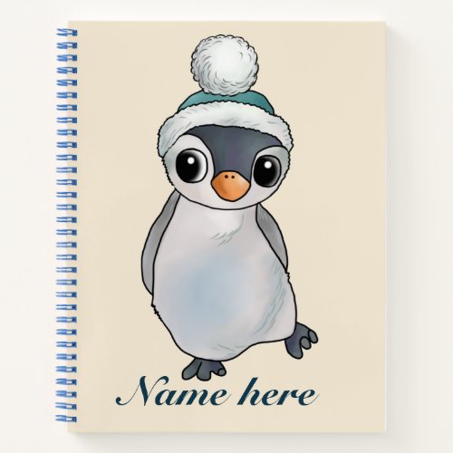 Pinguin mit Mtze personalisiert Notizblock Notebook