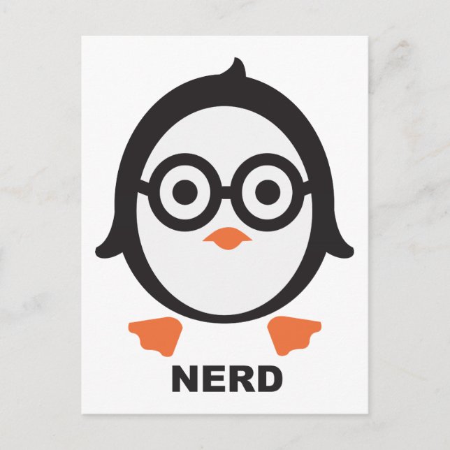 Pinguin - nerd - penguin postcard (Front)