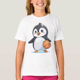 Pinguin Playing A Basketball T-Shirt