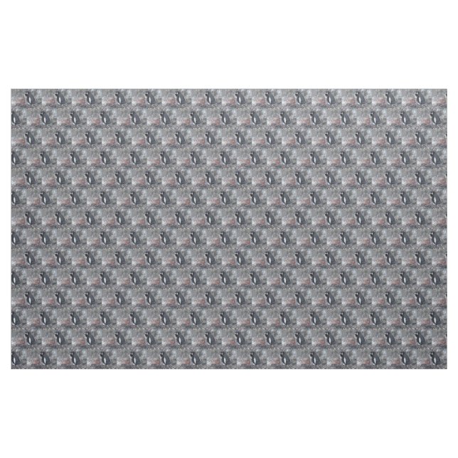 Pinguin with a chick fabric (Yard)