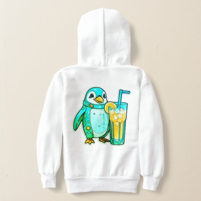 Pinguin's Aqua Sips  Hoodie (Laydown Back)