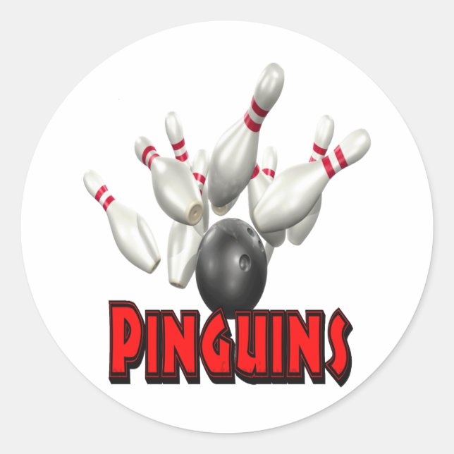 Pinguins Bowling Classic Round Sticker (Front)