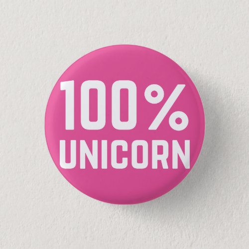 Pink 100 Unicorn Badge Pin Button