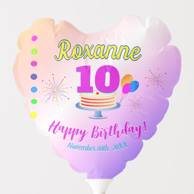 PINK 10th Birthday Balloon (Front)